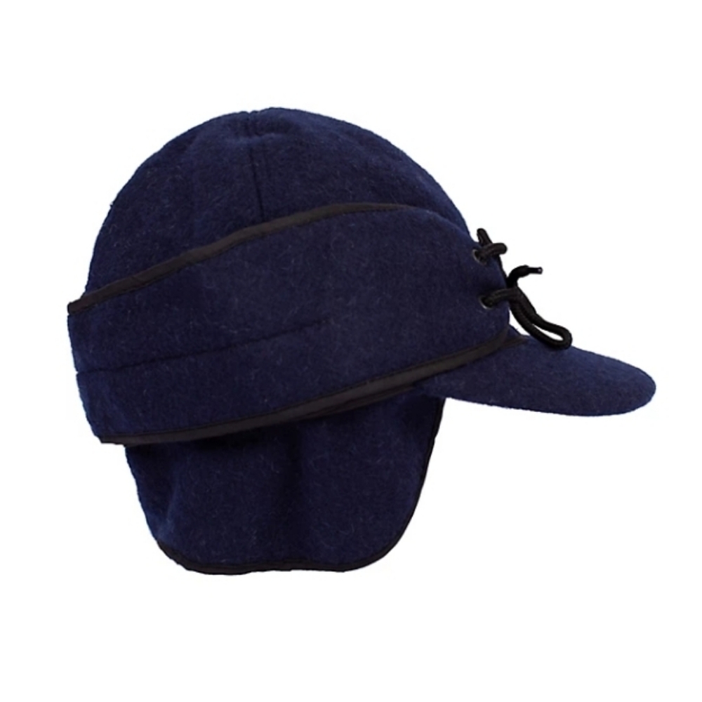 Wyoming Traders Navy Mackenzie Wool Cap with Black Trim 7.5 - Picture 2 of 7